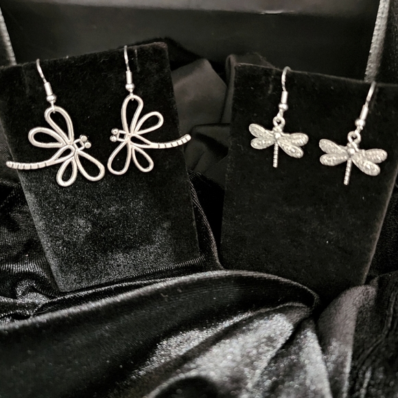 Silver Dragonfly Earring set C - Picture 1 of 5